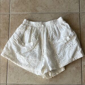XS Sabo Luxe white eyelet shorts